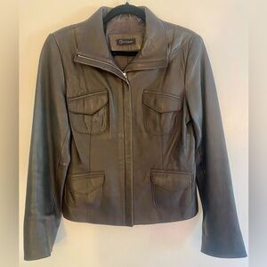 Vintage Dark Brown Leather Jacket